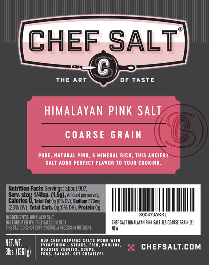 Himalayan Pink Salt - 3lb CHEF Bag - COARSE GRAIN